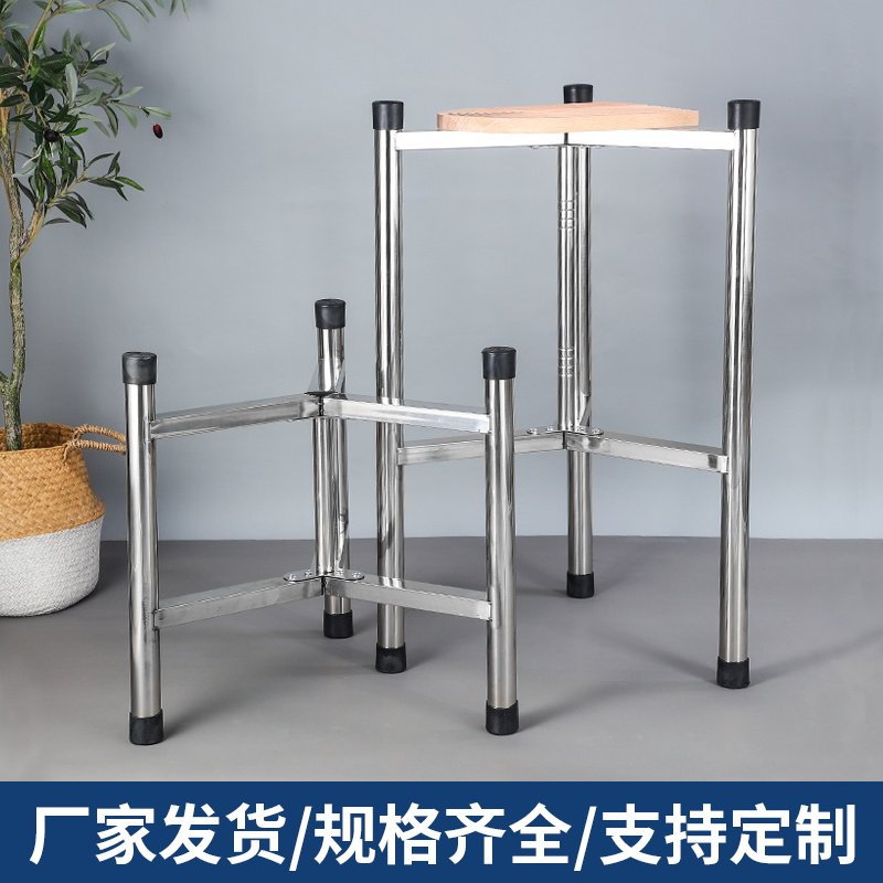 加厚不锈钢砧板架落地三角架菜板架商用厨房砍骨菜墩架带围板套装