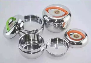 正品不锈钢保温饭盒 苹果型2双层便当盒创意可爱学生分格手提餐盒