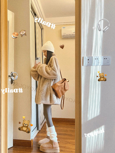 solo爆爆仿皮草外套女2025秋冬新款宽松加厚毛毛短款上衣