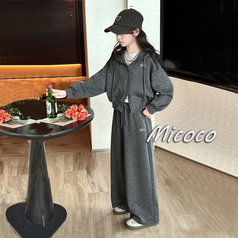 2025新款女童秋韩系满天星炸街休闲运动套装春秋季宽松两件套