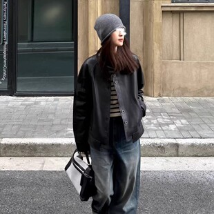 美式黑色皮衣外套女2026新款春秋时尚高级感小个子酷飒PU皮上衣