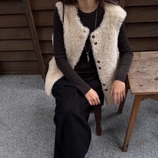 2026新款羊羔毛皮毛一体女春秋韩版爆款休闲风环保坎肩毛毛外套
