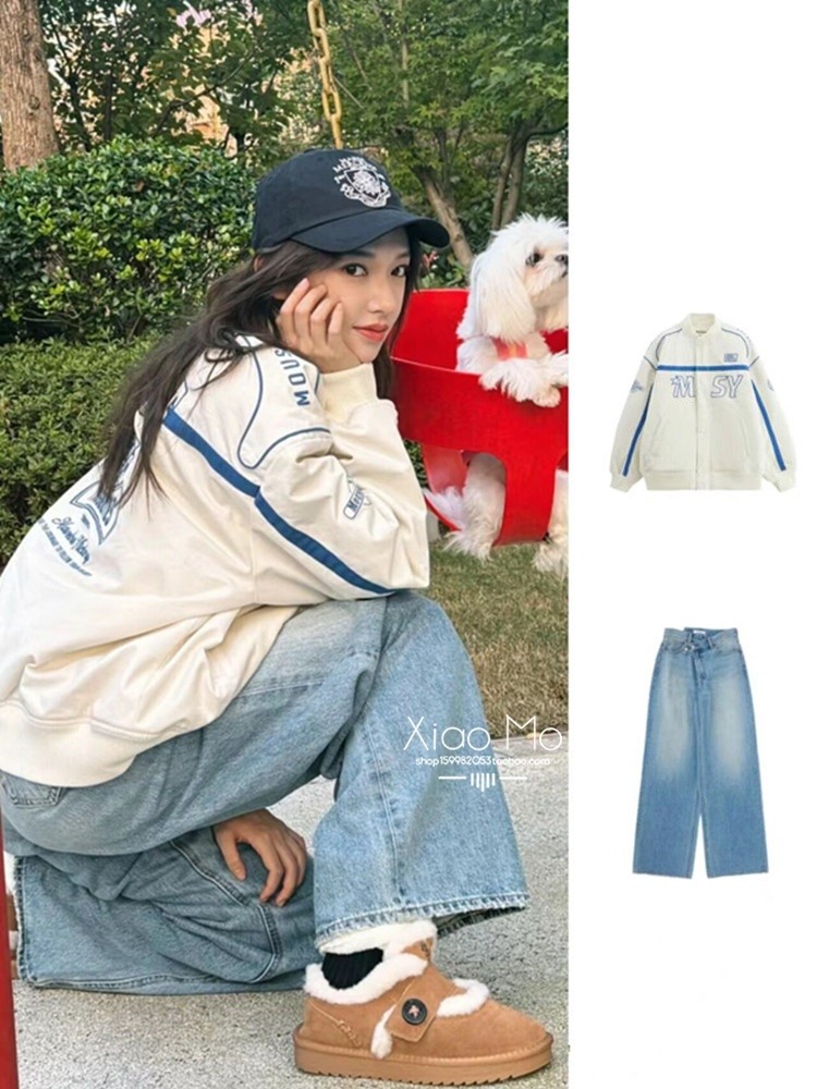 保真 MO*$$纯原 2023秋冬新款 程潇同款 机车棒球服棉服外套-5970