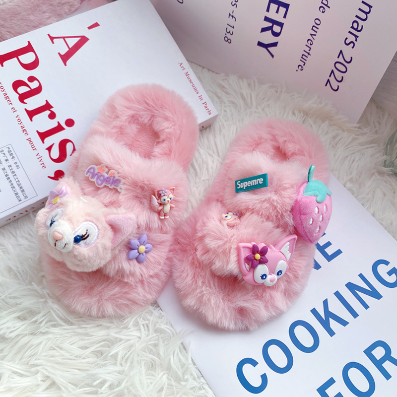 儿童秋冬季卡通居家棉拖鞋
