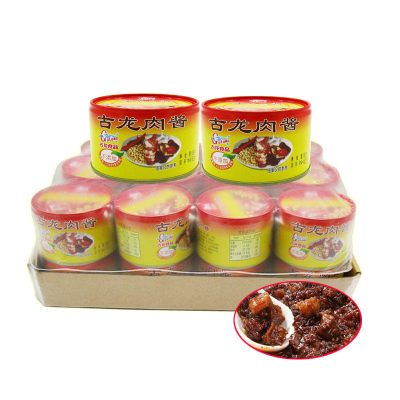 厦门特产古龙食品肉酱180g*24罐拌饭拌面香菇肉沫意面酱下饭下酒