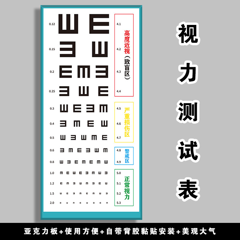 标准对数远视力表眼镜店眼科医院