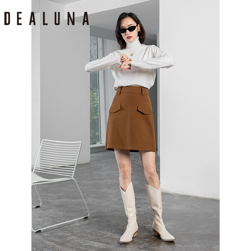 dealuna/迪洛纳 秋款女磨毛面料高腰半身裙半身包臀短裙W204B2L02在类目 女装/女士精品, 半身裙中 - 来自Buy2taobao.com提供专业的淘宝代购服务