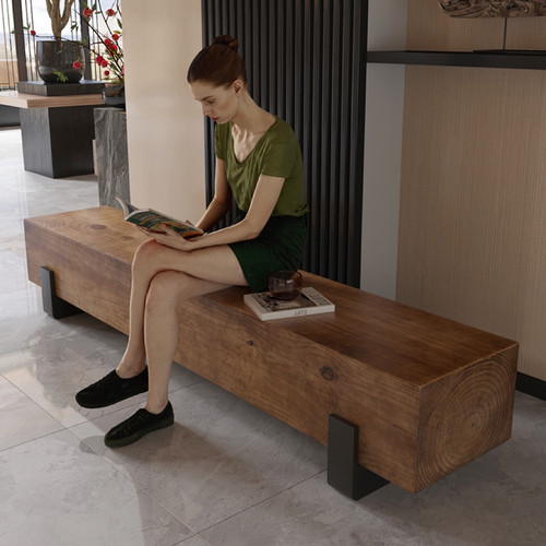 民宿实木长条凳原木换鞋凳电视柜