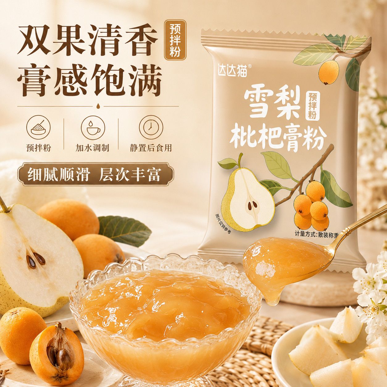 雪梨枇杷膏粉果冻零食网红冻自制家用商用专用预拌粉0脂老少皆宜