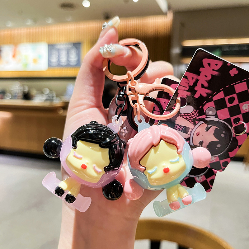 睡梦泡泡女孩钥匙扣少女包包挂件