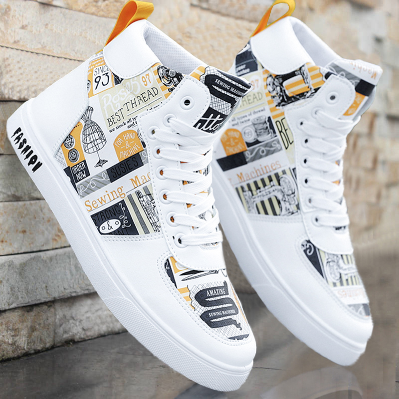 2025年新款涂鸦高帮板鞋