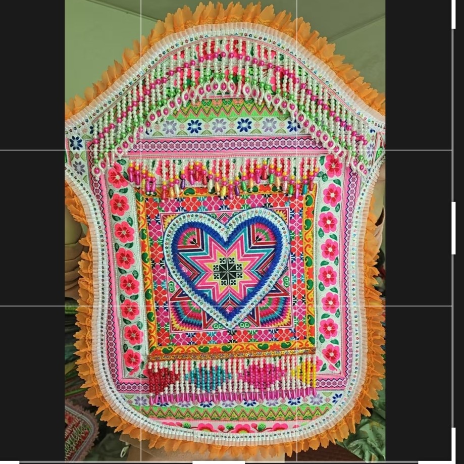 云南贵州民族风婴幼儿传统老式宝宝背带后背式背扇简易外出背巾