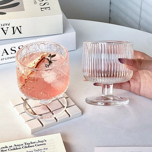 小众矮高脚鸡尾酒玻璃杯