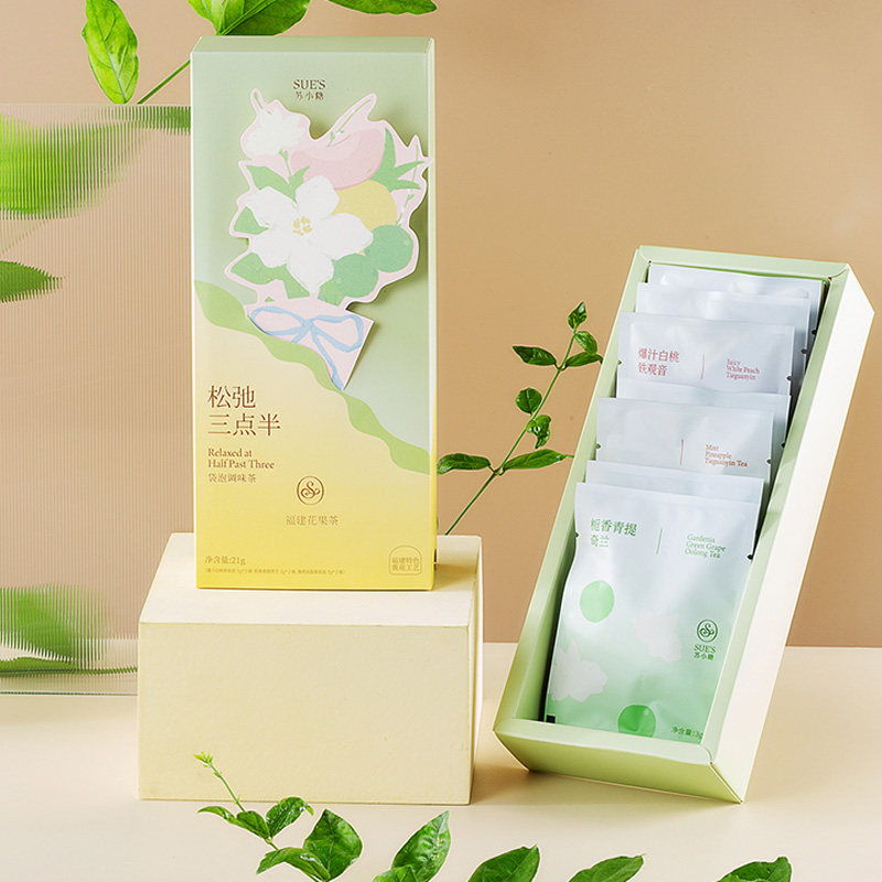 苏小糖2026年新款花茶礼盒茶包独立小包装冷泡水果茶白桃茉莉花味
