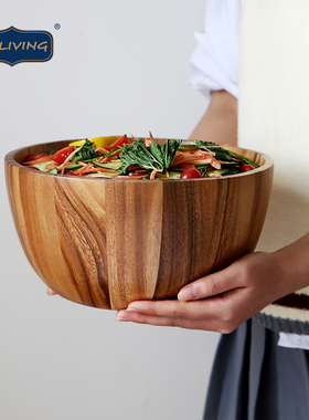 泰国lcliving相思木进口无漆无蜡沙拉盆木盆和面家用超大号揉面盆