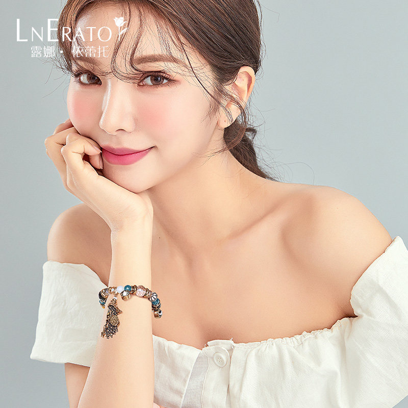 韩国LNERATO原创设计纯手工串珠手链 复古风仿水晶饰品手串送女友