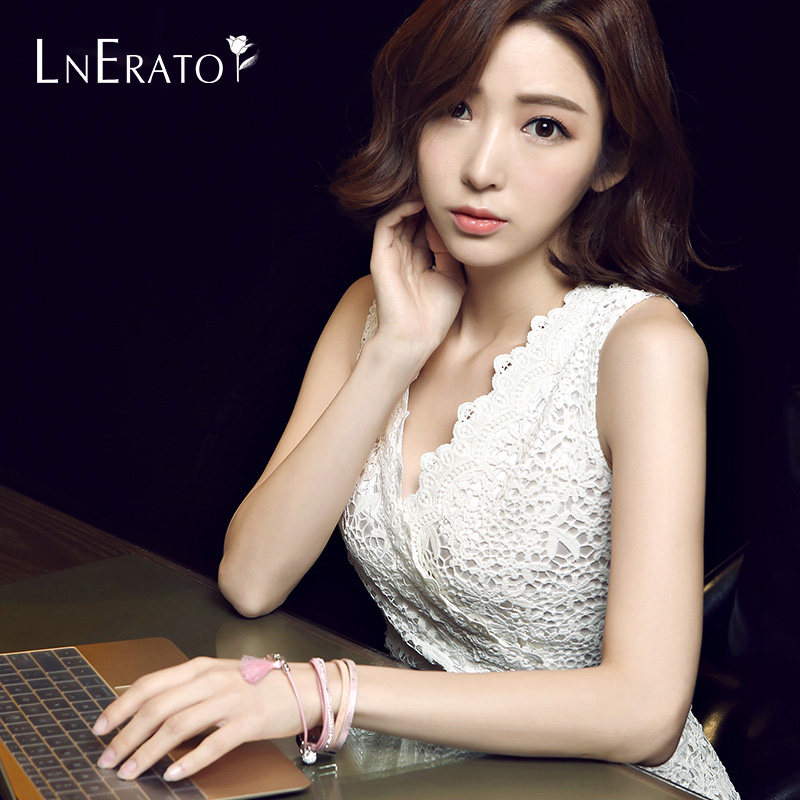 韩国LNERATO手工编织多层皮绳手链 简约朋克风手镯女时尚潮人饰品