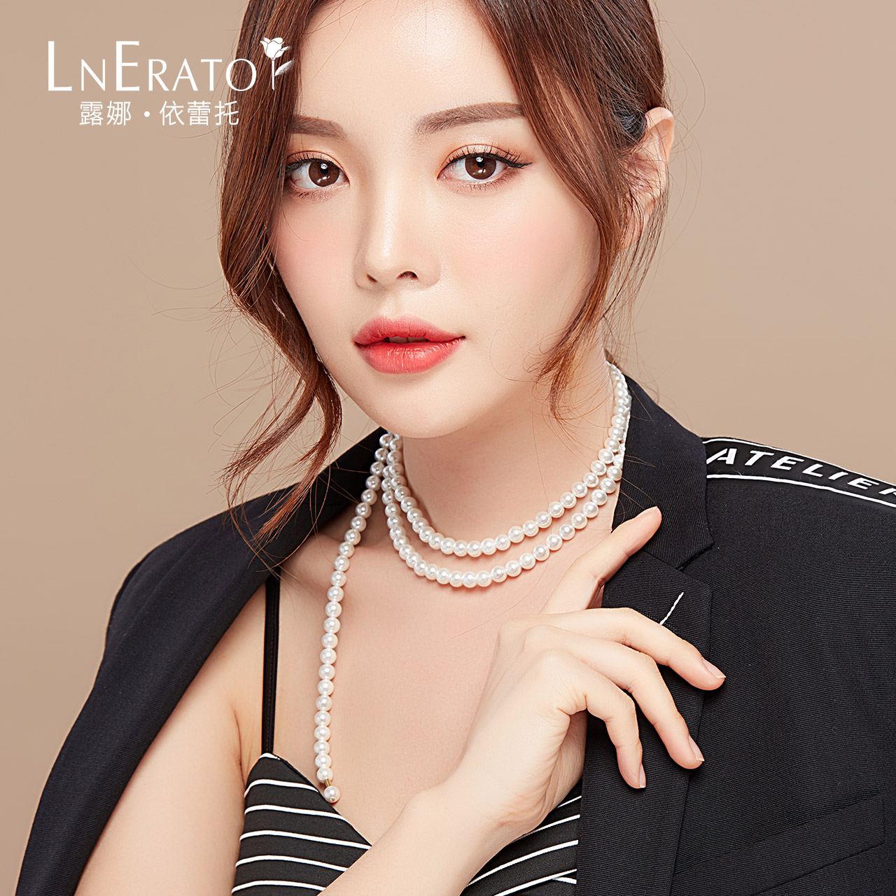 韩国露娜依蕾托时尚网红项链人造母贝珍珠锁骨链女个性choker颈链