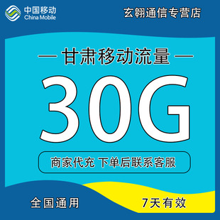 甘肃移动流量充值30G中国移动流量加油包全国通用流量7天有效