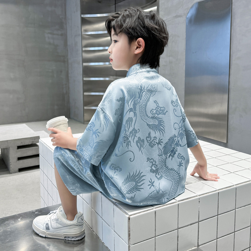 羊羽潮品龙纹汉服中大童