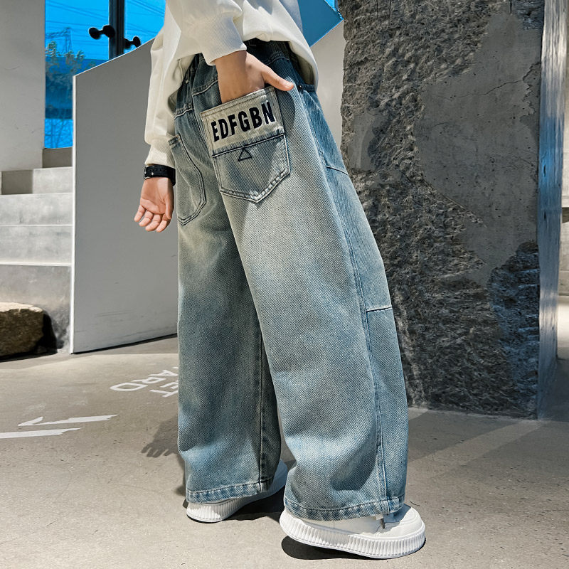 儿童装男童牛仔裤春秋装直筒裤子2026新款中大童炸街宽松百搭长裤,童装/婴儿装/亲子装,儿童牛仔裤,淘宝优惠券,粉丝福利购,淘宝优惠卷