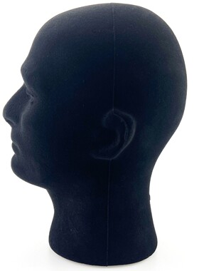 黑色植绒泡沫模特帽子假发块展示帽子男头模假人头Foam Headform