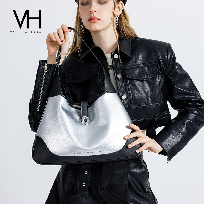 vh女包金属亮皮高级感手提包