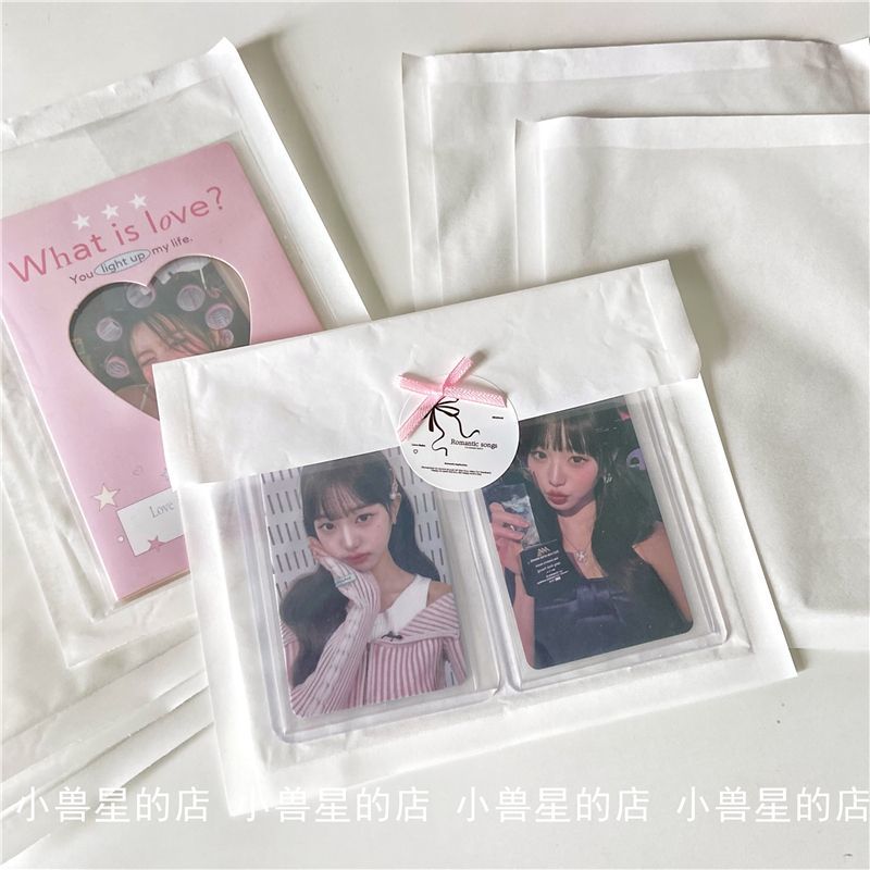 ins韩系简约白色透明膜纸袋出卡打包材料信封明信片收纳可视 纸袋