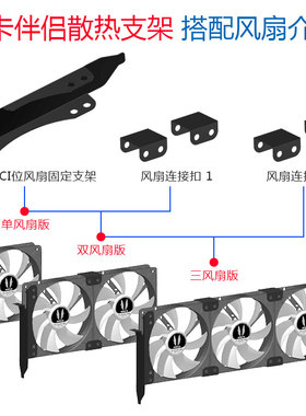 显卡伴侣12CM风扇支架 PCI位风扇架子通用辅助显卡散热器背板风扇
