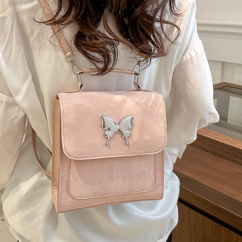 银色包包女式背包2025小众时尚双肩包ins小个子洋气斜挎包女