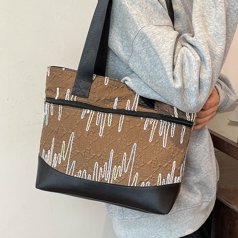 大容量上课包包女2025新款潮时尚通勤托特包女ins森系百搭手提袋