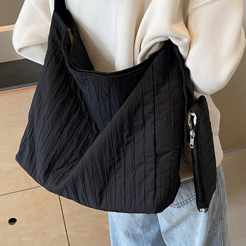 高中生上课帆布包包女2025新款通勤托特包女ins洋气百搭单肩包女