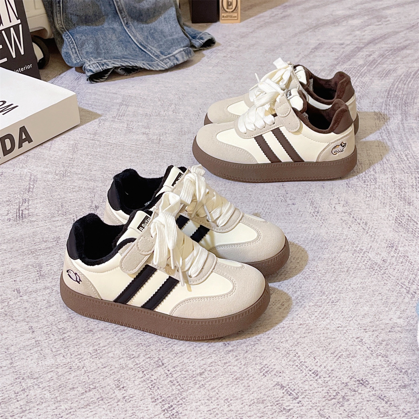 秋冬加绒儿童板鞋男女童二棉鞋