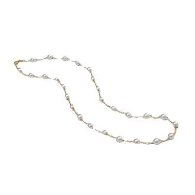 珍珠皇后 18k金淡水珍珠项链（珠径4-5mm）满天星 璀璨星空
