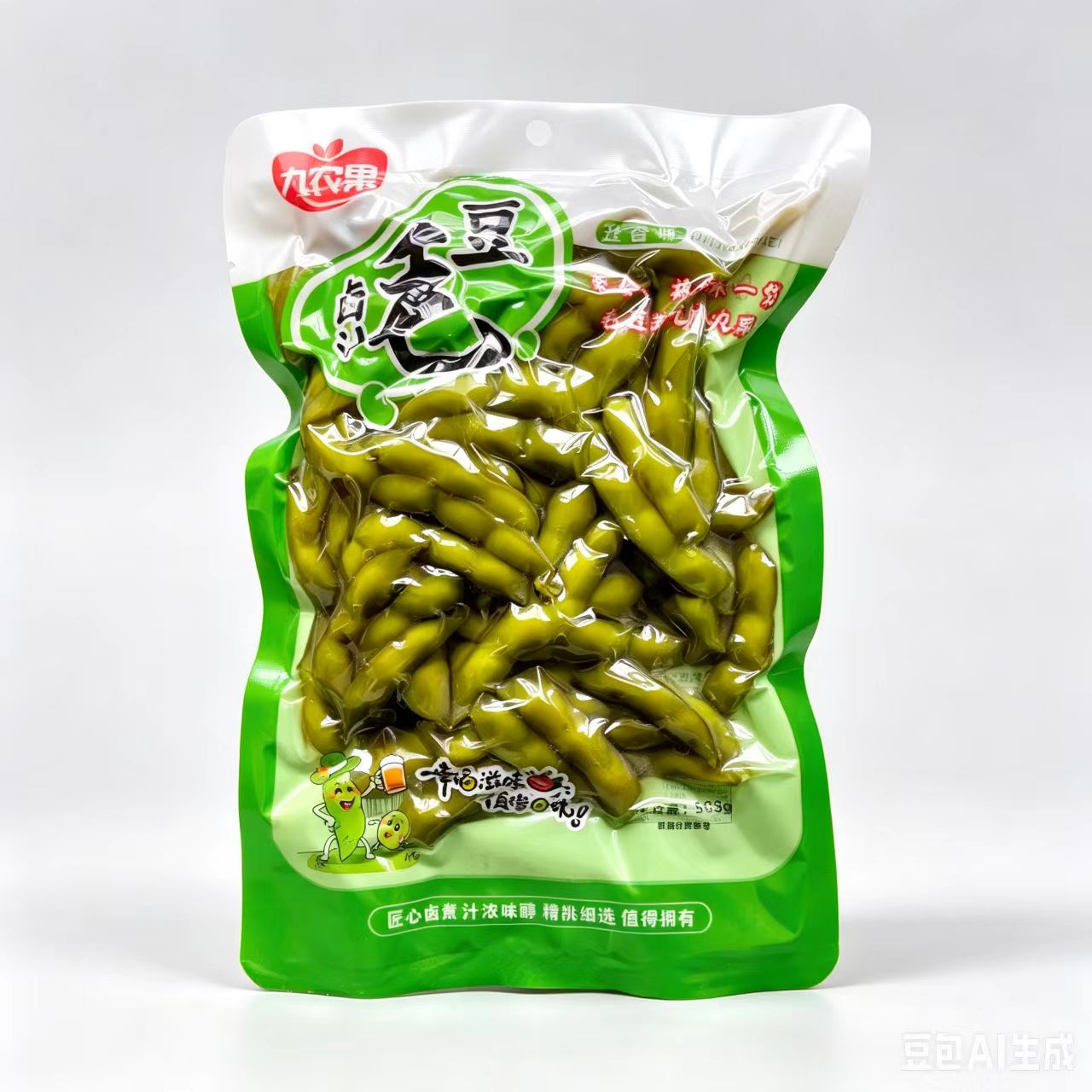 水煮毛豆花生开袋即食图片