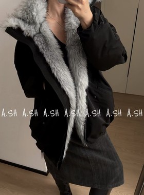 DVZ 2025冬装大毛领高品新国标白鸭绒羽绒服女新款韩版外套大衣女