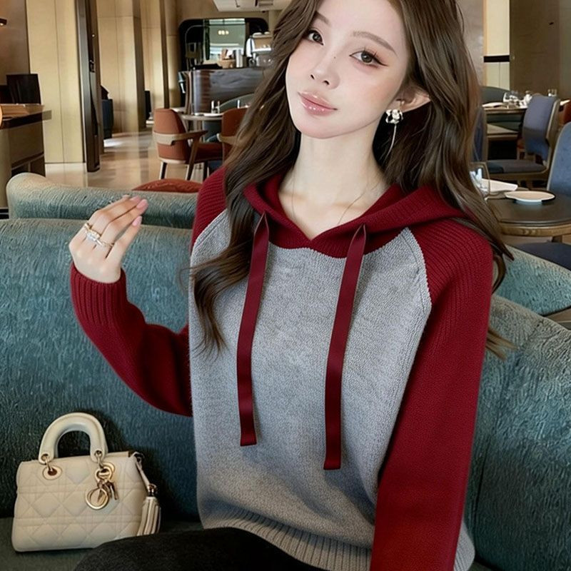 大朗不易起球毛衣2026带帽子的针织衫女卫衣超好看软糯宽松上衣潮图片