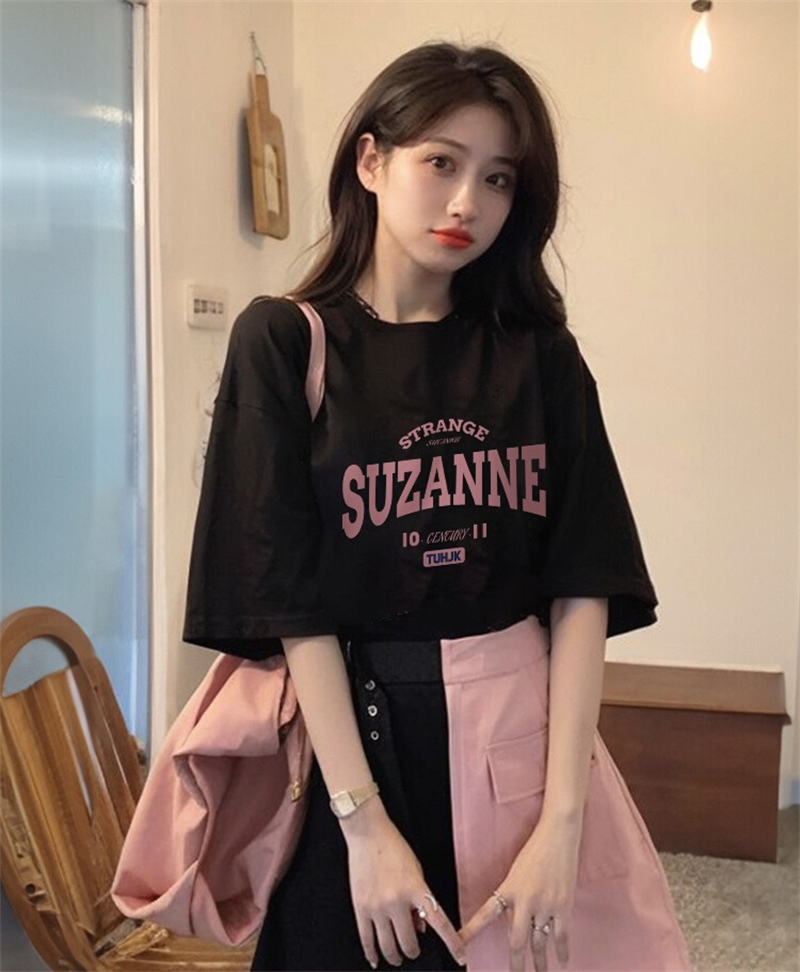 杏色广州十三行t恤女夏季2024新款爆款纯色正肩欧货高端精品上衣