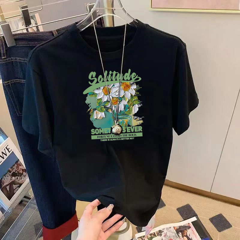 夏全棉薄白短袖女T恤即墨义乌广州白马沙河纯色半袖打底衫体恤