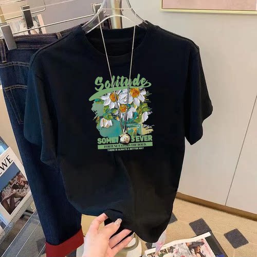 夏全棉薄白短袖女T恤即墨义乌广州白马沙河纯色半袖打底衫体恤