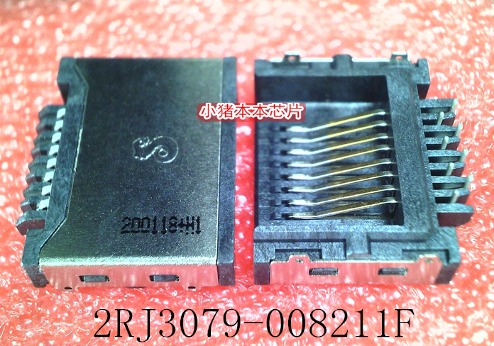 进口信音RJ45上接8P插座半高沉板H3.5镀金连接器2RJ3079-008211F