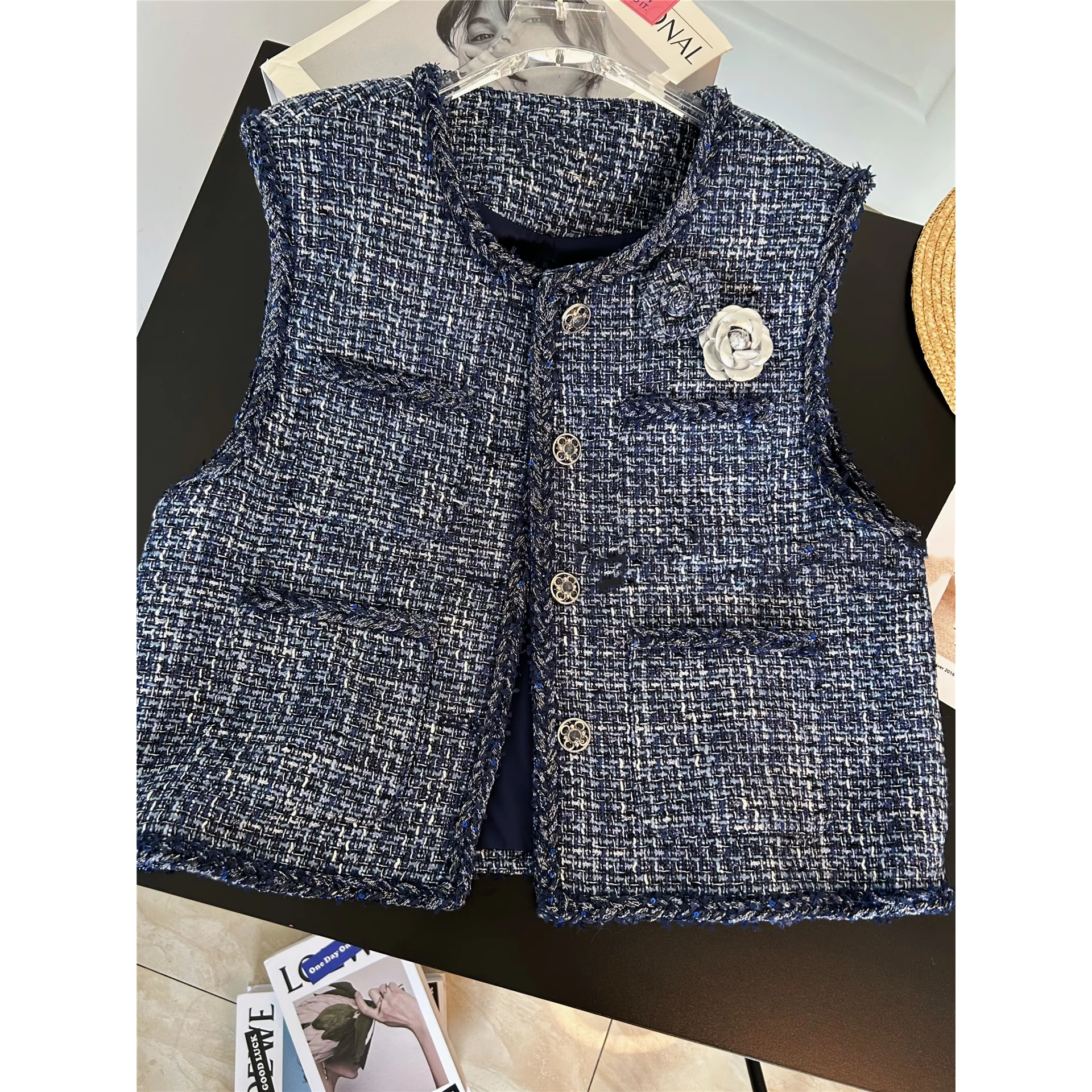 爵莱菲大码小香风马甲外套女秋季2025新款法式高级感气质短款粗花