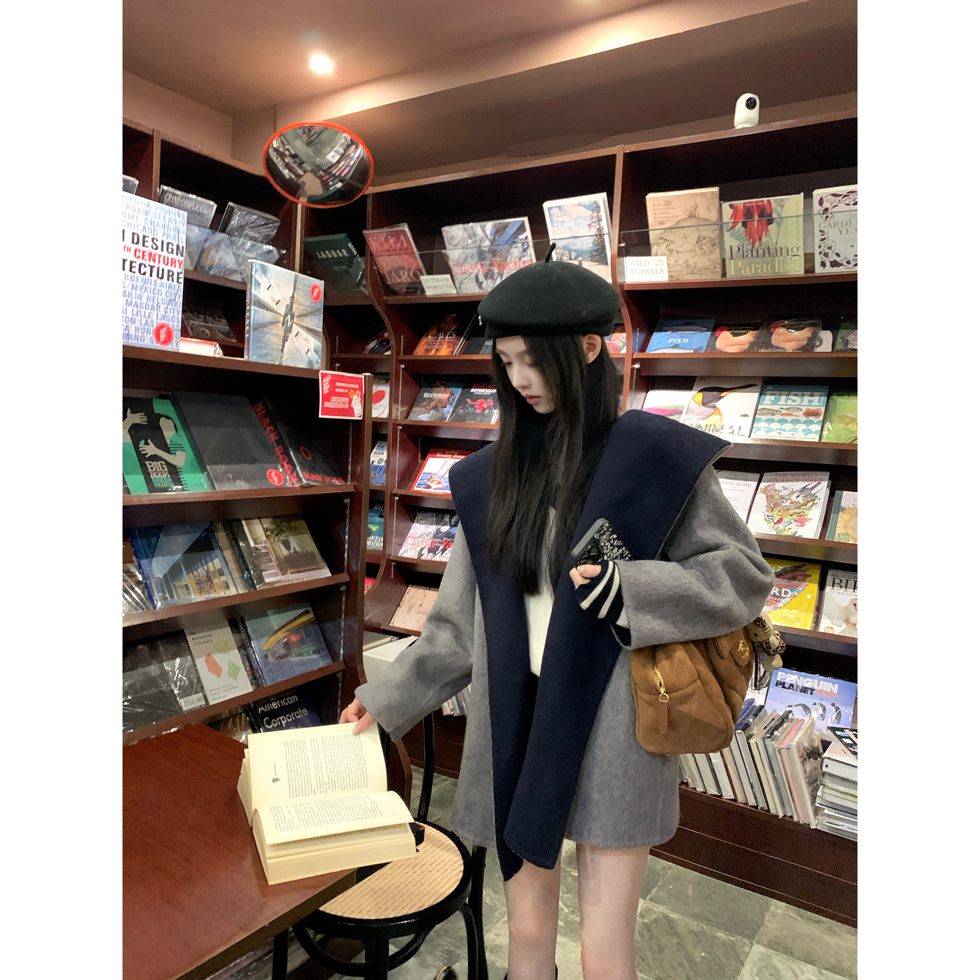 爵莱菲大码连帽秋冬季双面羊绒大衣女羊毛斗篷小个子呢子毛呢外套