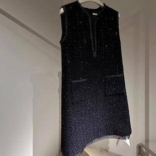 爵莱菲高端线财阀大干金华丽轻奢工艺款背心马甲裙大码胖mm早春