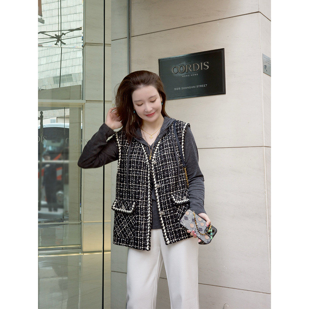 爵莱菲大码新品小香风法式复古羊毛粗花呢V领马甲2026新款春装,女装/女士精品,常规大码外套,淘宝优惠券,粉丝福利购,淘宝优惠卷