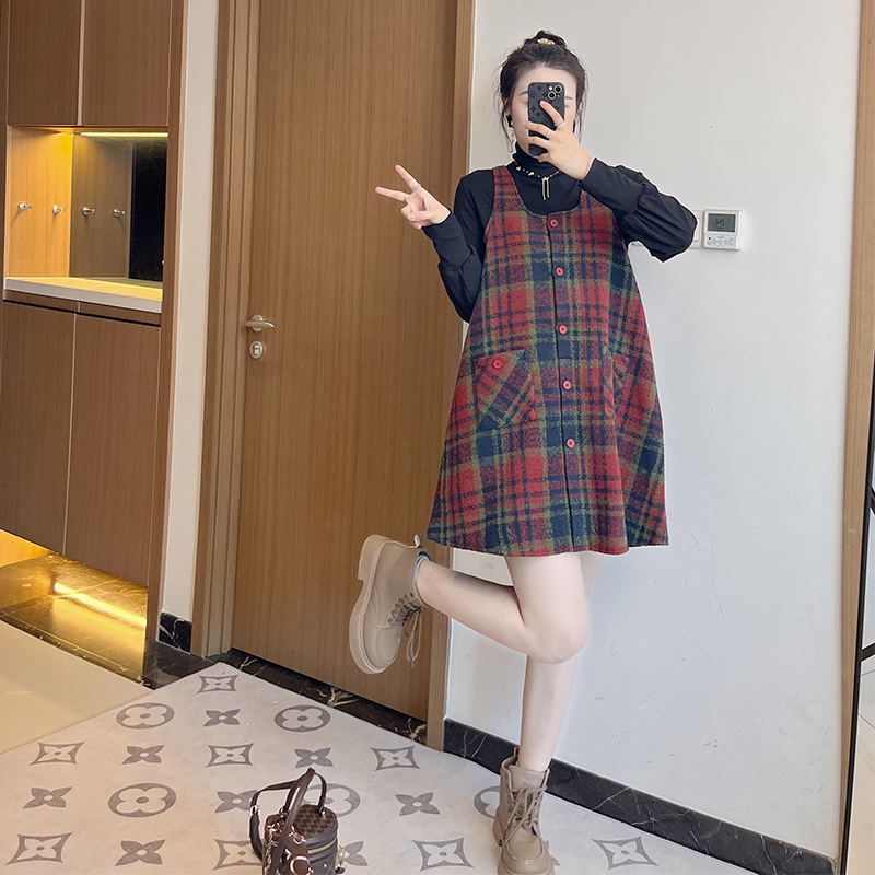 冬季显瘦复古连衣裙大码