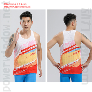 动力之窗超轻速干马拉松跑步运动背心男无袖田径运动服定制团体服