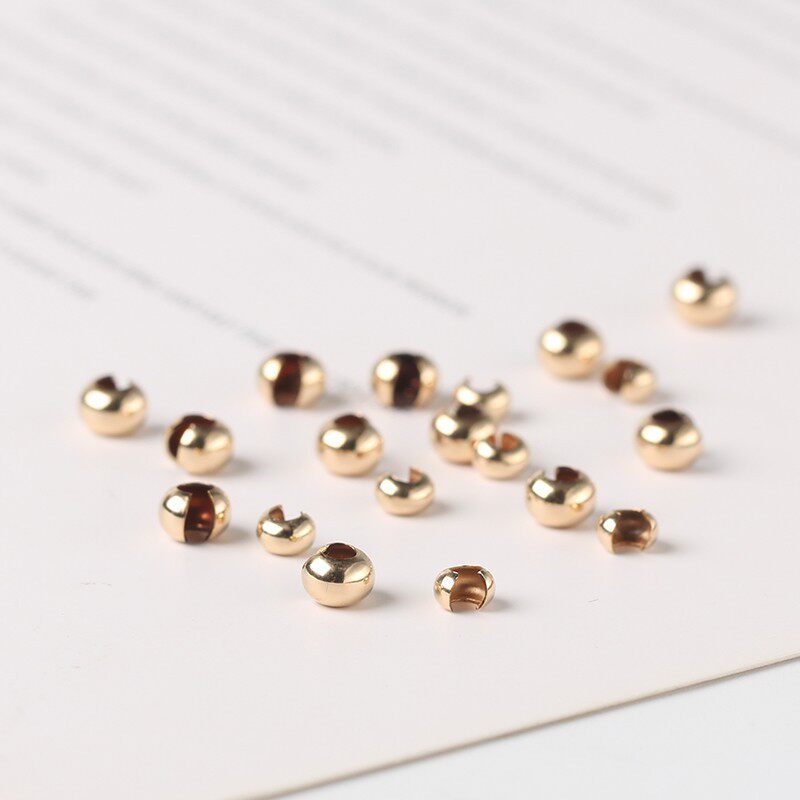 14K GOLD-CLAD WIRE BEADS FASHION FINISHING BUCKLE POSITIONING BEADS HALF-CRESCENT CLIP BEADS ACCESSORIES DIY HANDMADE ACCESSORIES OPENING BEADS