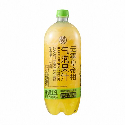 盒马 云雾皇帝柑气泡果汁1.25L新品包邮