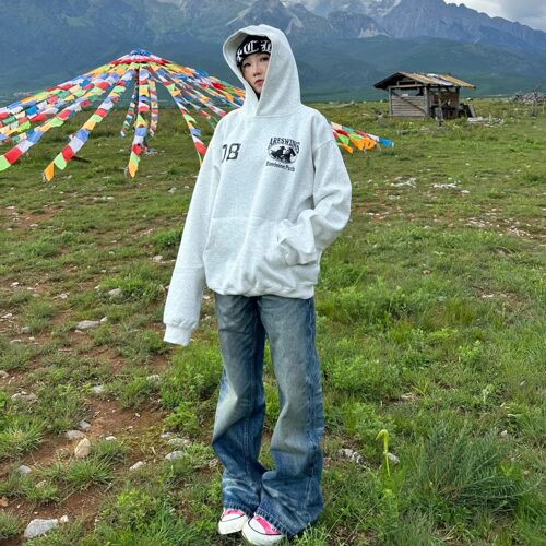 ZZHKA美式复古重磅连帽卫衣